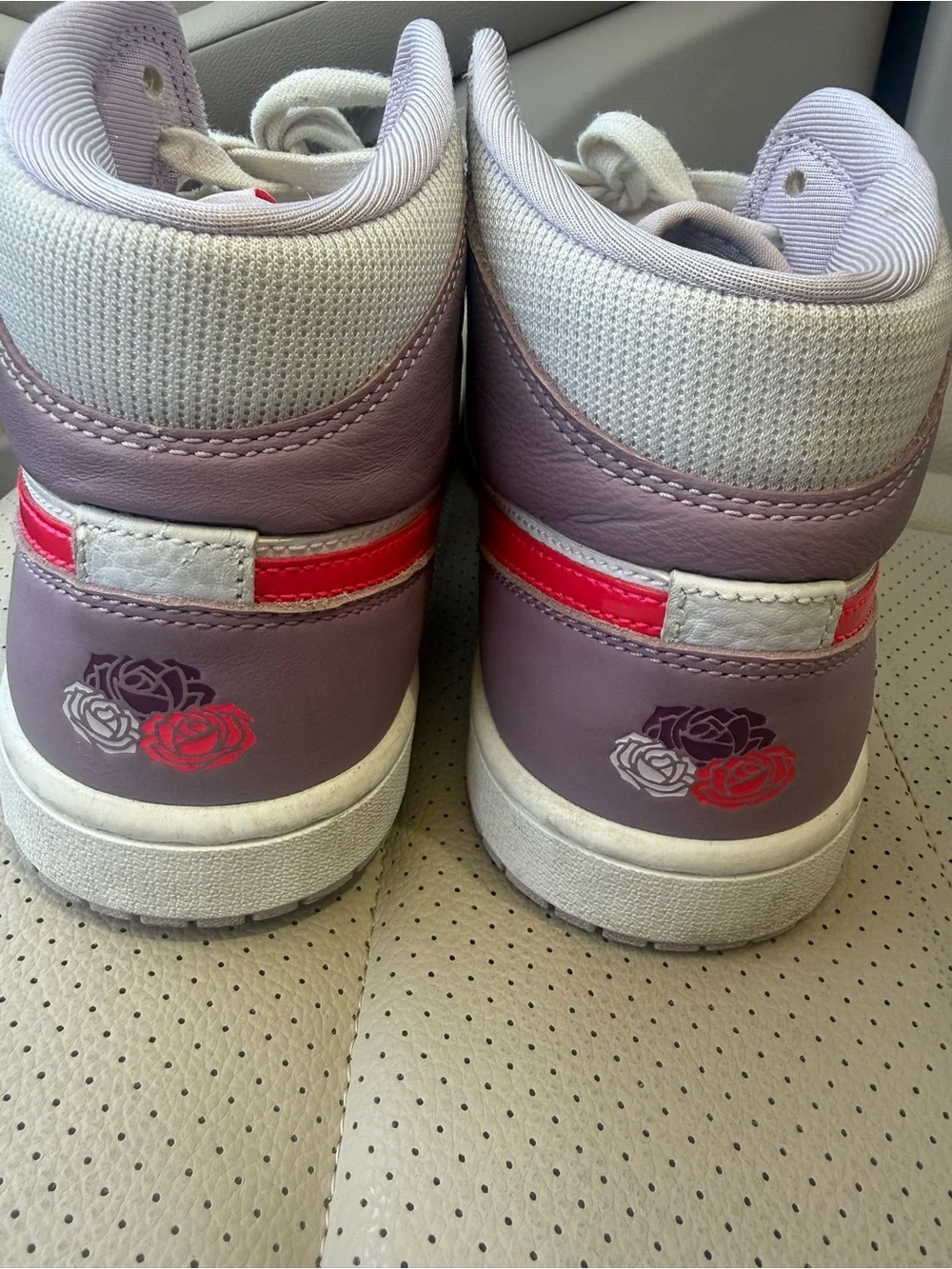 Women’s Jordan Mid-Top Sneakers in White, Lavender & Bright Pink size 9